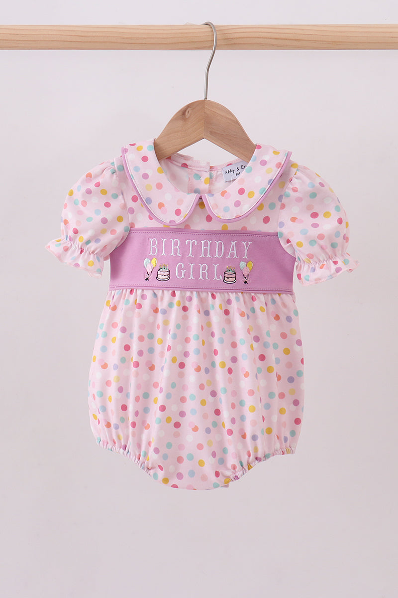 Purple birthday embroidery bubble