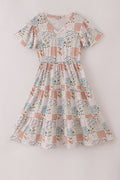 Fall floral print mom dress